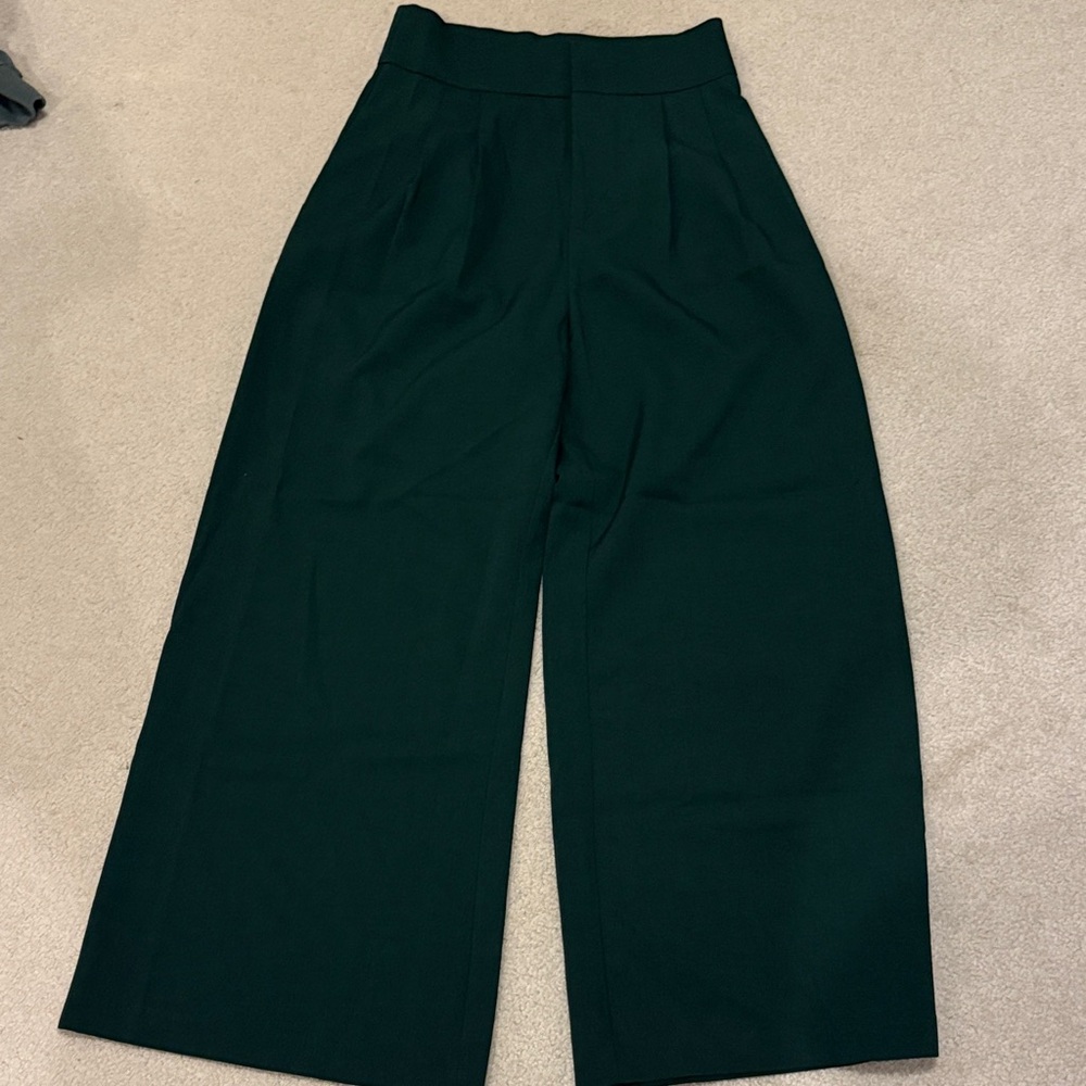 Vici Dark Green Wide-Leg Pants